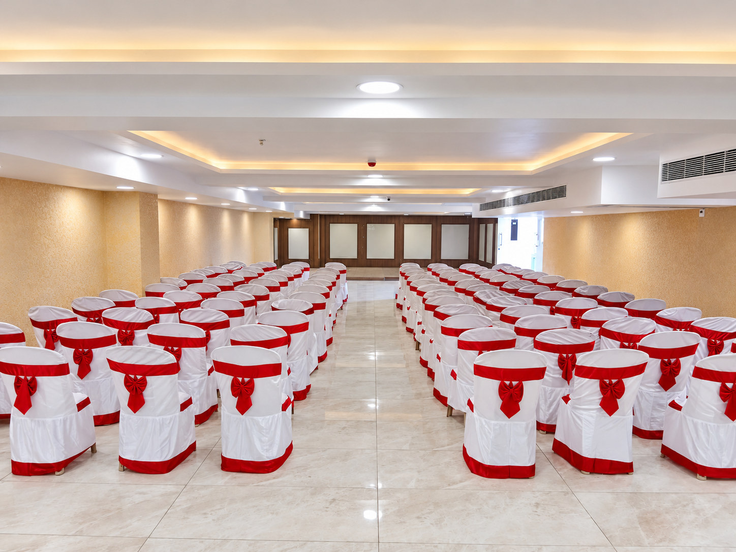 Conference and party hall at Sekaran Residency, set up with seating for a large event